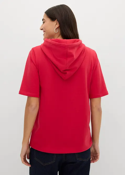 Sweatshirt med huva i bomullsmix, bonprix