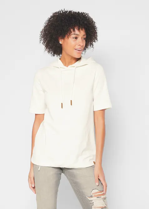 Sweatshirt med huva i bomullsmix, bonprix