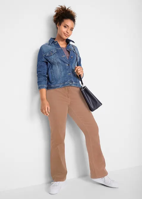 Stretchig manchesterbyxa, bootcut, bonprix