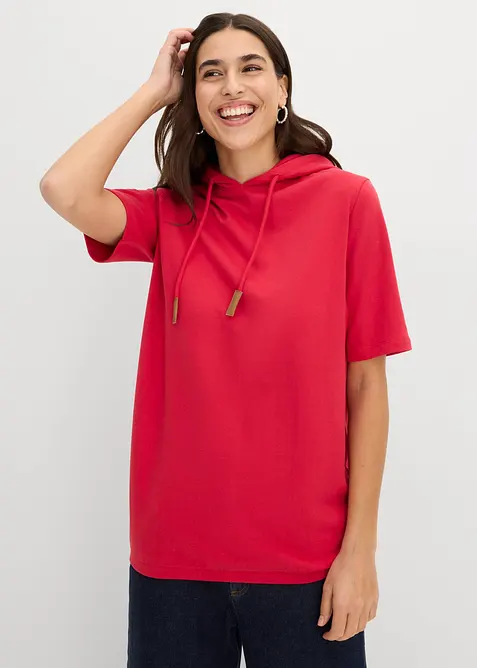 Sweatshirt med huva i bomullsmix, bonprix