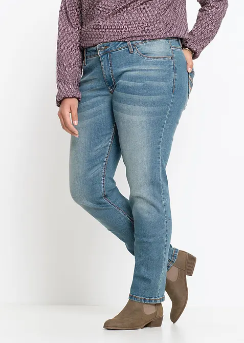 Straight jeans Mid Waist, Stretch, bonprix