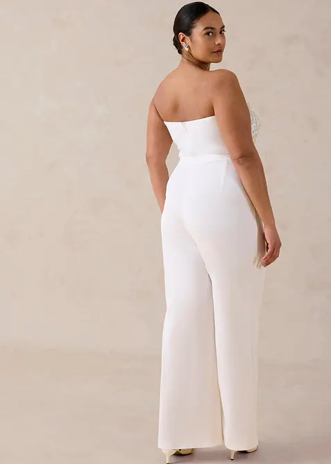 Jumpsuit i kr&auml;pp med struktur och med p&auml;rlbroderi, bonprix