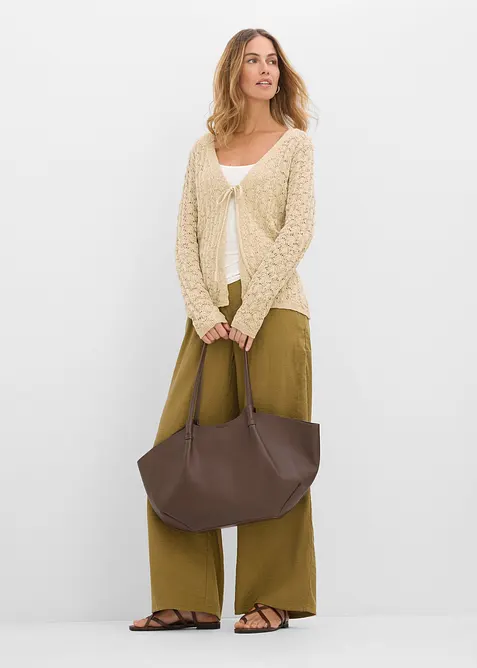 H&aring;lm&ouml;nstrad cardigan av bomull, bonprix