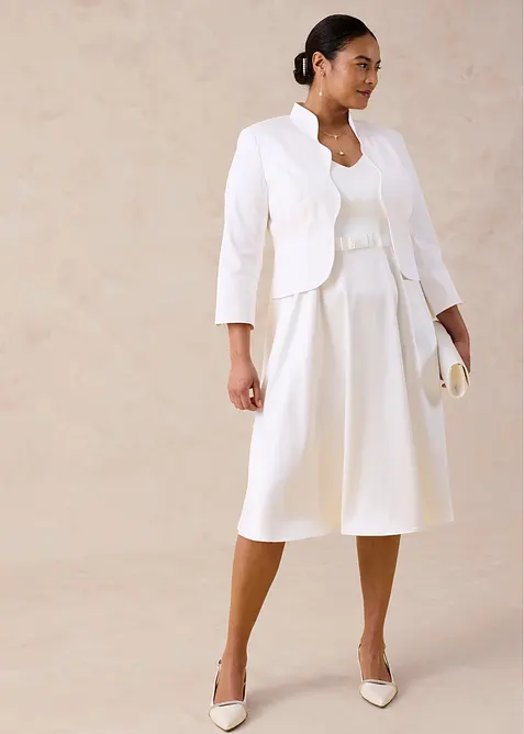 Fodralkl&auml;nning av glansig satin, bonprix