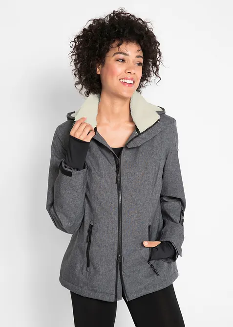 Vattent&auml;t funktionsjacka med teddyp&auml;ls, bonprix