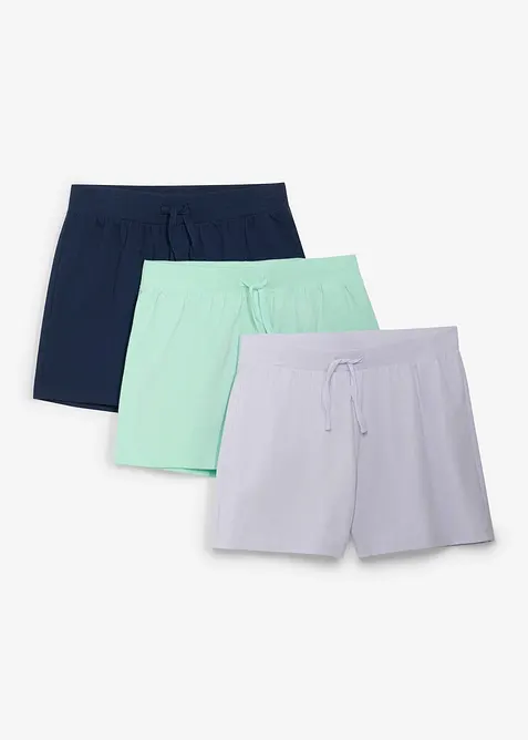 Jerseyshorts (3-pack) i ekologisk bomull, bonprix