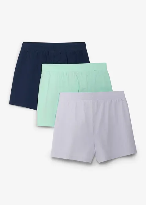 Jerseyshorts (3-pack) i ekologisk bomull, bonprix