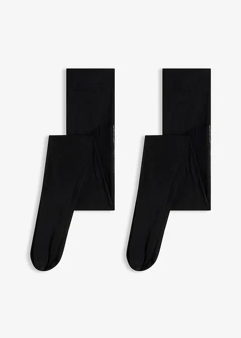 Strumpbyxa med bekv&auml;m midja, 30 den (2-pack), bonprix