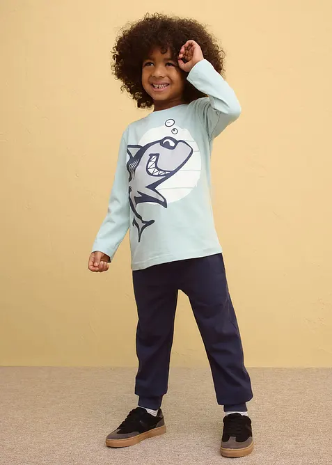 L&aring;ng&auml;rmad T-shirt i ekologisk bomull (2-pack), bonprix