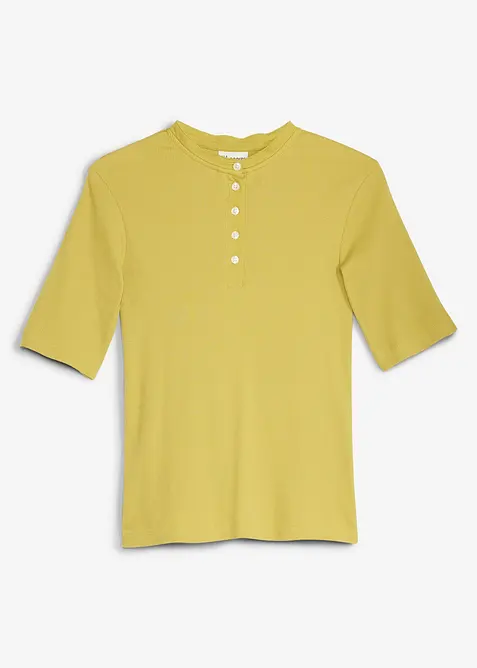 Ribbstickad topp i ekologisk bomull, bonprix