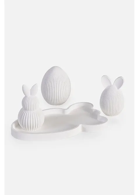 Prydnadsf&ouml;rem&aring;l: harar och &auml;gg p&aring; fat (4 delar), bonprix