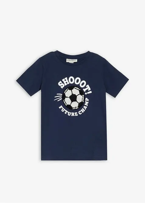 T-shirt i ekologisk bomull med v&auml;ndbara paljetter, bonprix