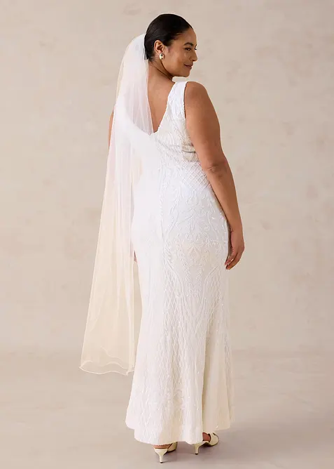 Brudkl&auml;nning med paljettbroderi, bonprix