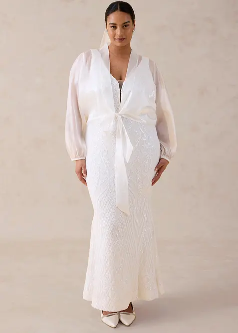 Brudkl&auml;nning med paljettbroderi, bonprix