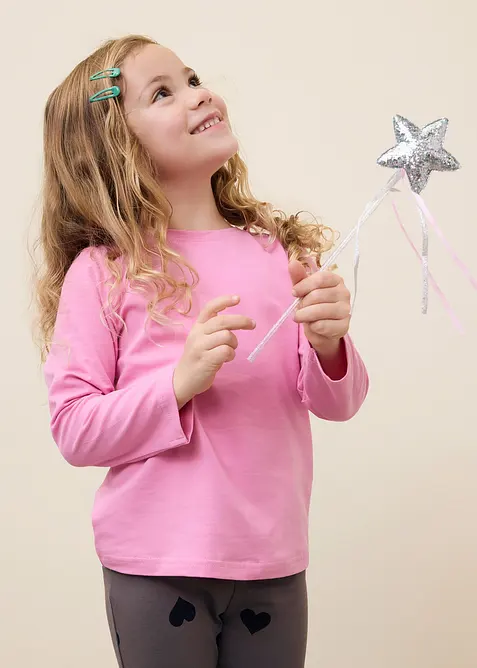 L&aring;ng&auml;rmad topp i ekologisk bomull med stretch (3-pack), bonprix