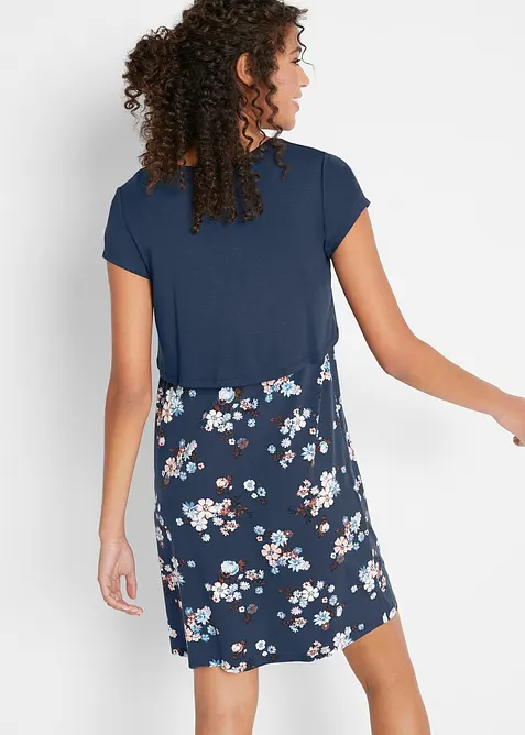 Blommig mamma-/amningskl&auml;nning i jersey, bonprix