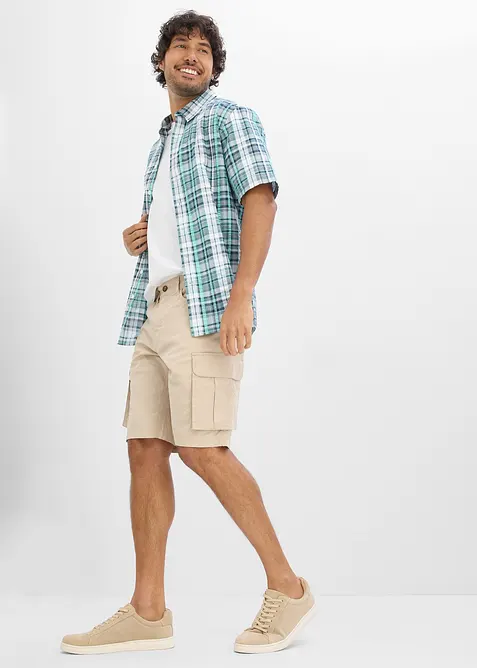 Kort&auml;rmad skjorta i b&auml;ckeb&ouml;lja av ren bomull, bonprix