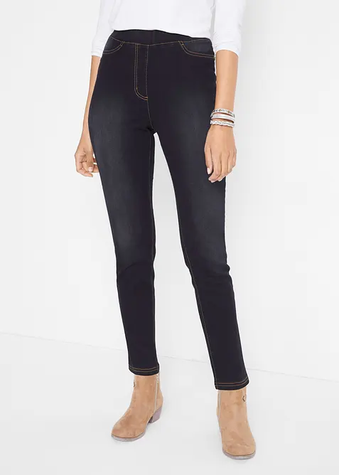 Jeggings i tunn t&ouml;jbar termomaterial med bekv&auml;m h&ouml;g midja, bonprix