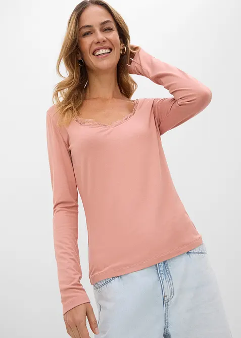 L&aring;ng&auml;rmad topp i mjuk viskosmix, bonprix