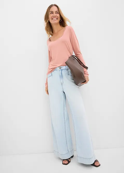 L&aring;ng&auml;rmad topp i mjuk viskosmix, bonprix