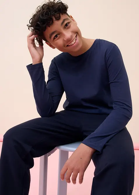 L&aring;ng&auml;rmad T-shirt med ekologisk bomull (5-pack), bonprix