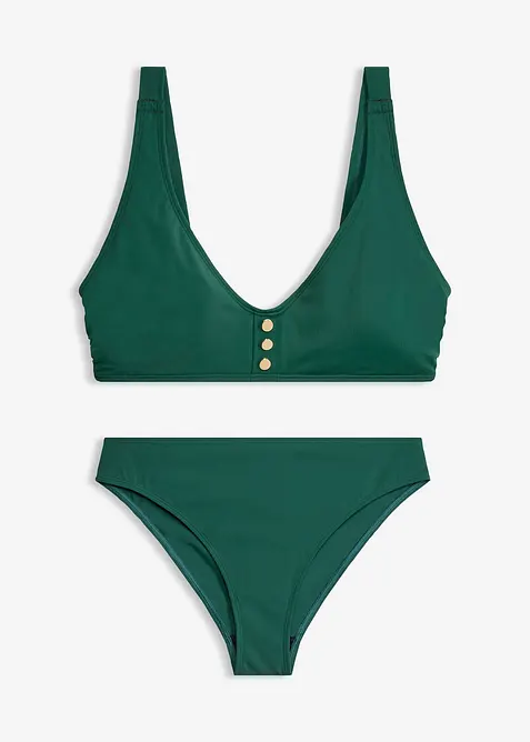 Bikini med BH-topp med prydnadsknappar (2 delar), bonprix