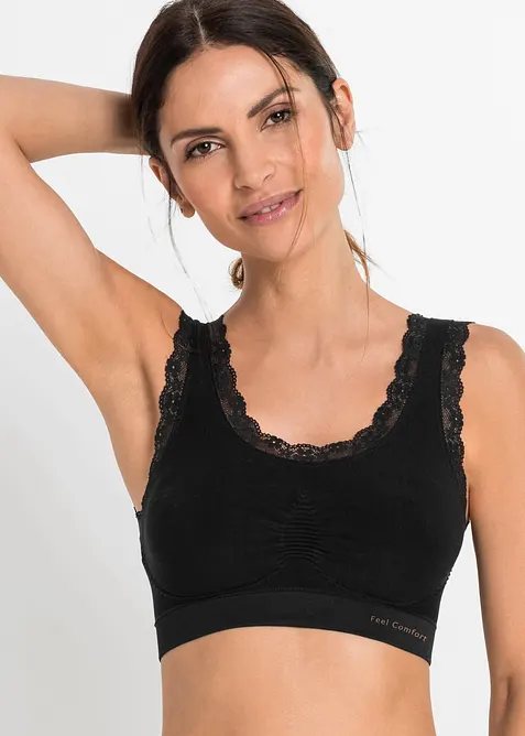 S&ouml;ml&ouml;s BH-topp fr&aring;n Feel Comfort (2-pack), bonprix