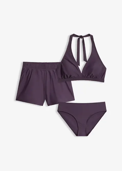 Bikini och badshorts (3 delar), bonprix