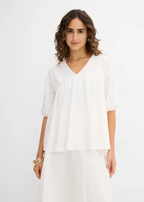 Tunika med broderi av h&ouml;g kvalitet, bonprix