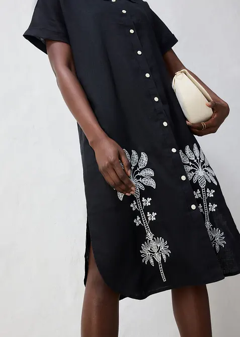 Kaftankl&auml;nning av linne med broderi, bonprix