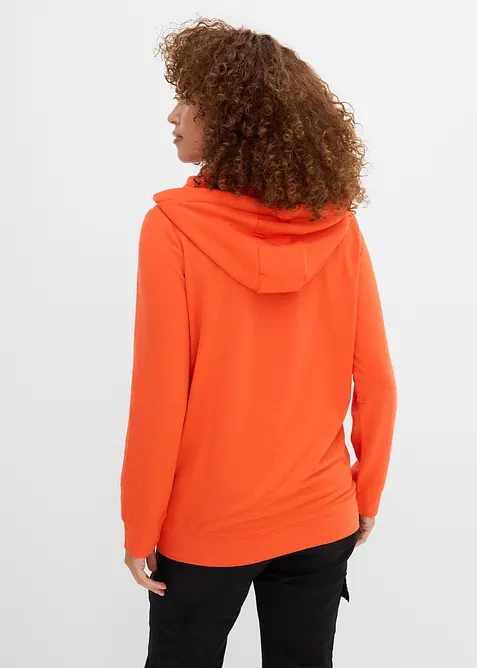 Sweatshirt med huva i mjuk viskosmix, bonprix