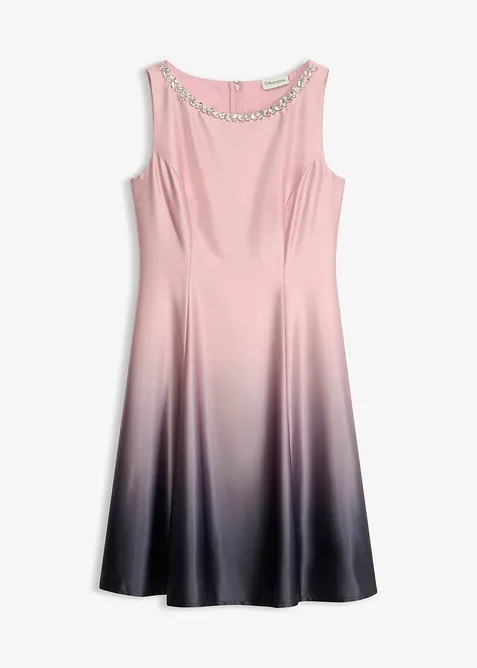 Minikl&auml;nning i glansig satin, bonprix