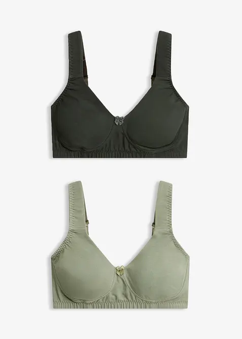 T-shirtbeh&aring; i minimizermodell utan bygel, med ekologisk bomull (2-pack), bonprix