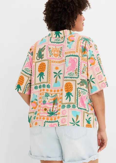 Skjortblus i f&ouml;ljsam viskos, bonprix