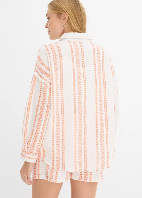 Skjortblus av luftig muslin, bonprix