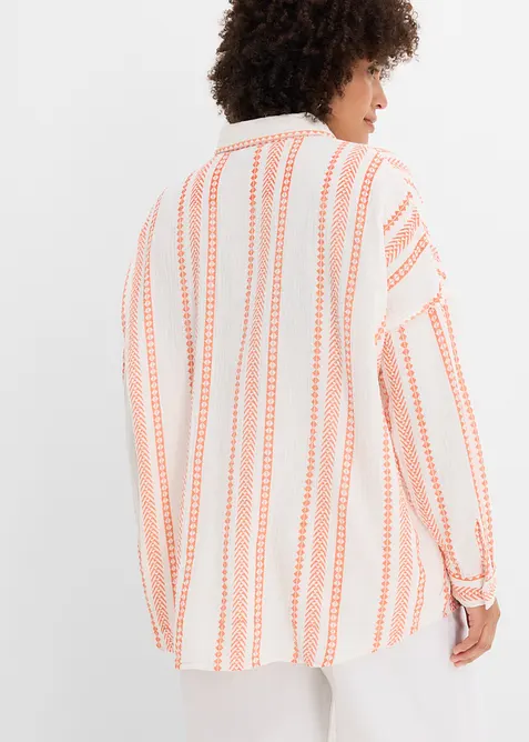 Skjortblus av luftig muslin, bonprix