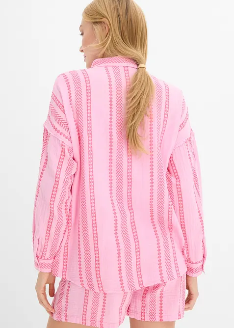 Skjortblus av luftig muslin, bonprix