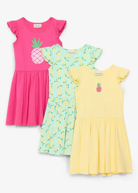 Jerseykl&auml;nning i ekologisk bomull (3-pack), bonprix