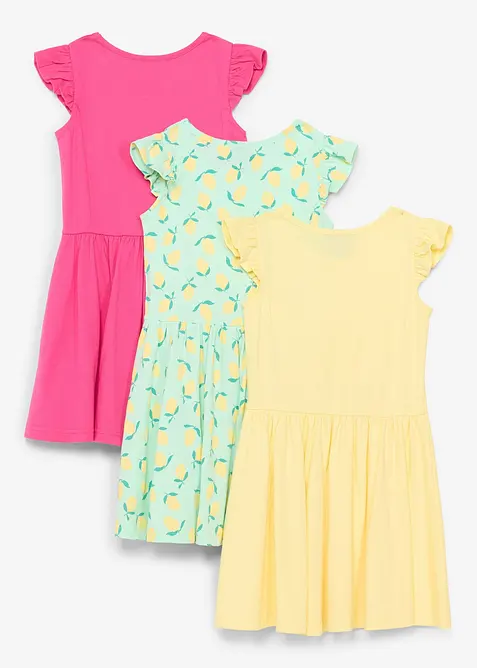 Jerseykl&auml;nning i ekologisk bomull (3-pack), bonprix