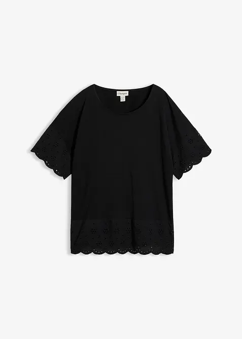 Topp med broderie anglaise, bonprix