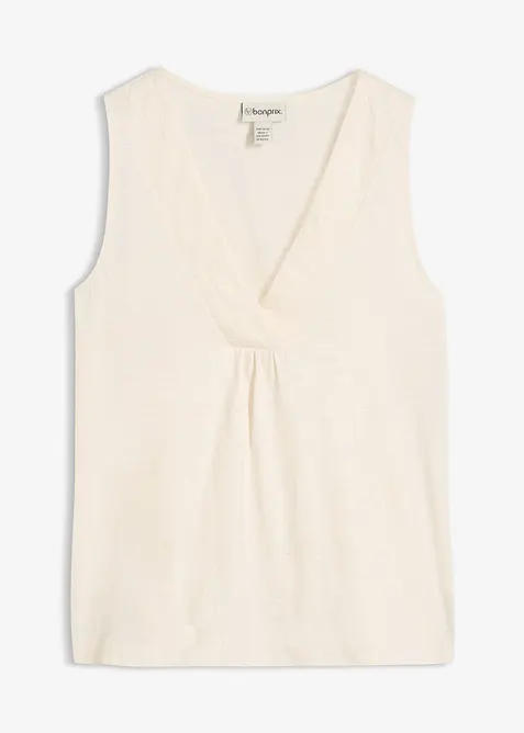 Linne med bomull och broderi, bonprix