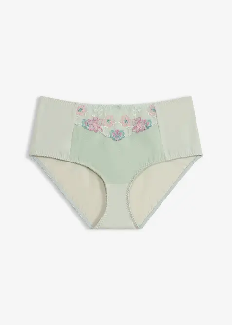 Trosa med skirt broderi och l&auml;tt formande effekt, bonprix