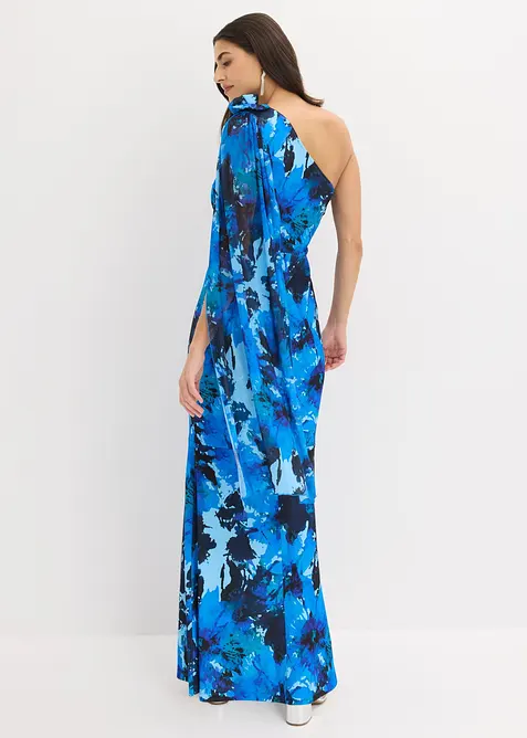 Aftonkl&auml;nning i one shoulder-stil med blomapplikation, bonprix