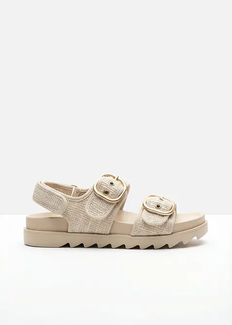 Plat&aring;sandal i boucl&eacute;, bonprix