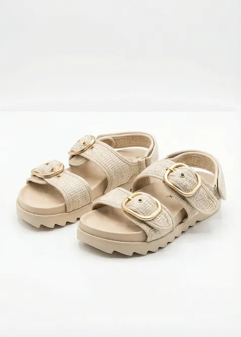 Plat&aring;sandal i boucl&eacute;, bonprix
