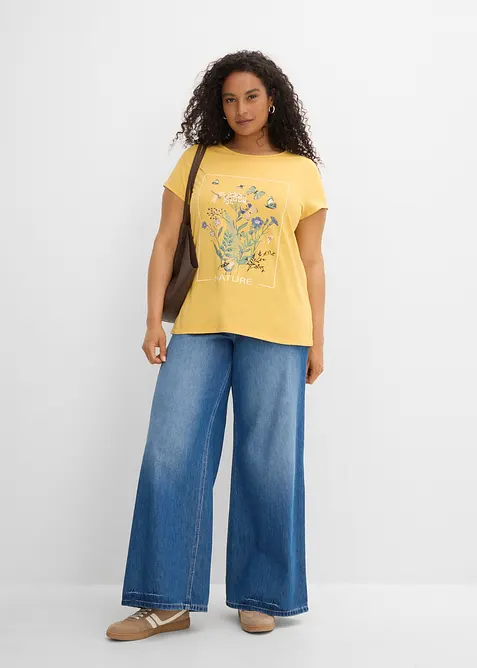 T-shirt i bomull med tryck, bonprix