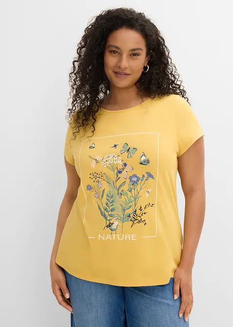 T-shirt i bomull med tryck, bonprix