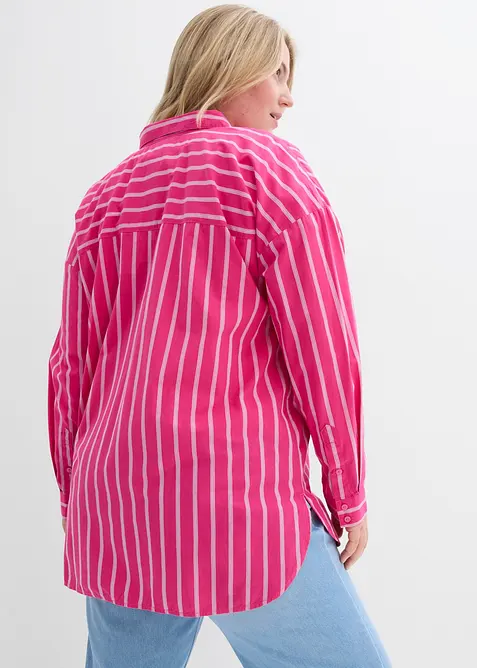 Skjortblus i oversizemodell av bomull, bonprix