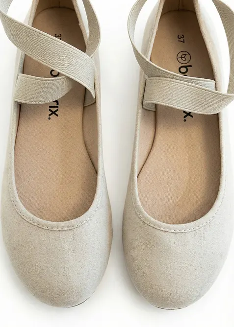 Ballerinaskor med elastiska remmar, bonprix