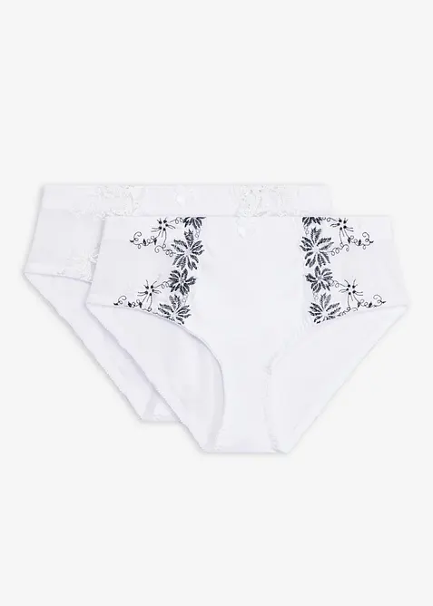 Formande trosa med broderi (2-pack), bonprix